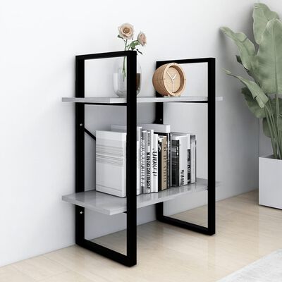 vidaXL 2-Tier Book Cabinet Concrete Grey 60x30x70 cm Engineered Wood