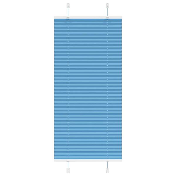 vidaXL Pleated Blind Blue 65x150 cm Fabric Width 64.4 cm Polyester