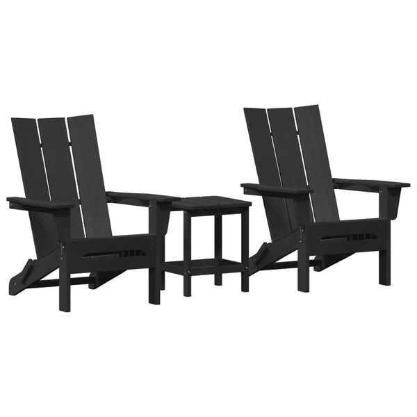 vidaXL Garden Lounge Furniture 3 pcs Black 38 x 38 x 46cm Plastic