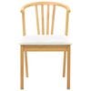 vidaXL Dining Chair 2 pcs Natural and White Solid Rubberwood