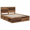vidaXL Bed Frame with Headboard Old Wood 150 x 200 cm Solid Pine Wood