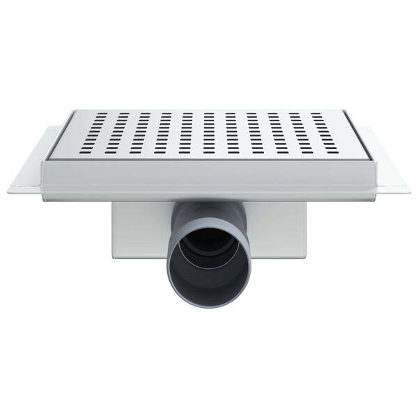 vidaXL Dot Shower Drain Silver 20 x 20 cm Stainless Steel 304