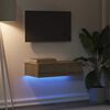 vidaXL TV Cabinet with LED Lights Artisan Oak 60x35x15.5 cm