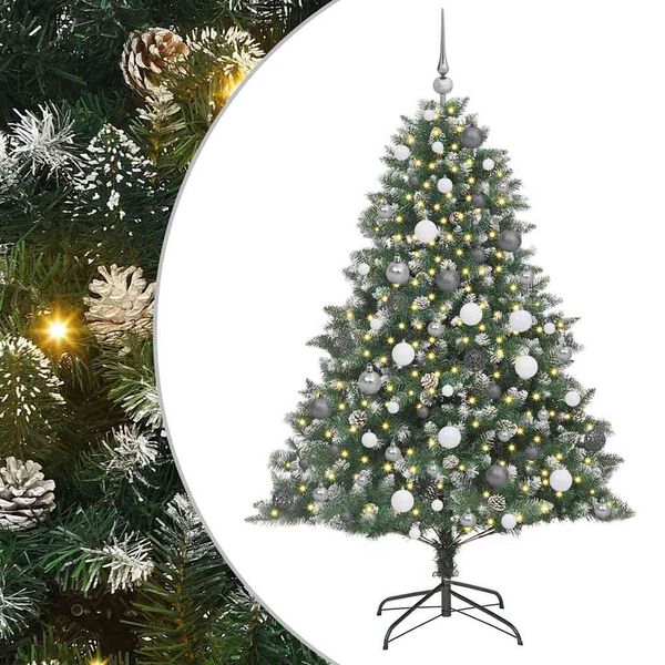 vidaXL Artificial Christmas Tree with 300 LEDs with Stand Green 180 cm