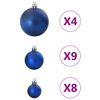 vidaXL Christmas Baubles 98 pcs Blue &Oslash;3/4/6 cm