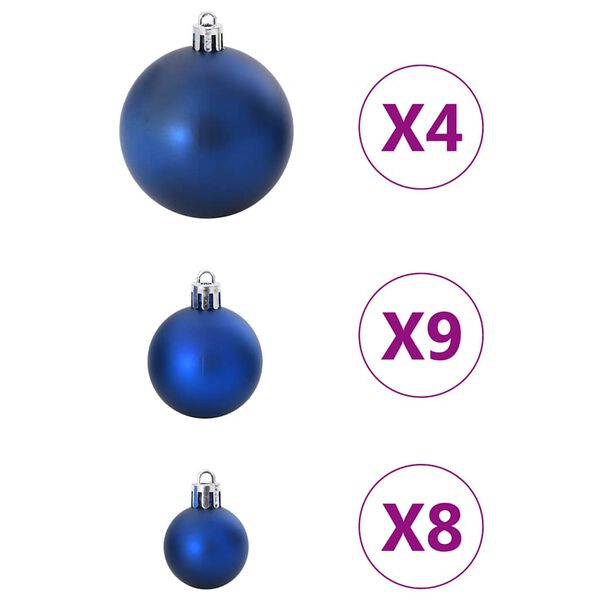 vidaXL Christmas Baubles 98 pcs Blue &Oslash;3/4/6 cm
