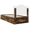 vidaXL Bed Frame with Drawer Smoked Oak 75 x 190 cm Engineer Wood