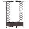 vidaXL Raised Bed with Trellis and Roof Brown 124 x 40 x 129 cm PP