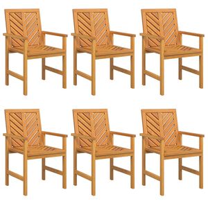 vidaXL Dining Chair 6 pcs Natural 62.5 x 59 x 89 cm Solid Acacia Wood