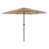 vidaXL Garden Parasol with LEDs and Steel Pole Brown 248x248x248 cm