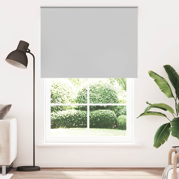 vidaXL Roller Blind Blackout Light Grey 150x210 cm Fabric Width 146.6 cm Polyester