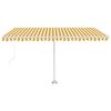 vidaXL Freestanding Manual Retractable Awning 450x350 cm Yellow/White