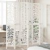 vidaXL Room Divider 6 Panels White Solid Wood Paulownia