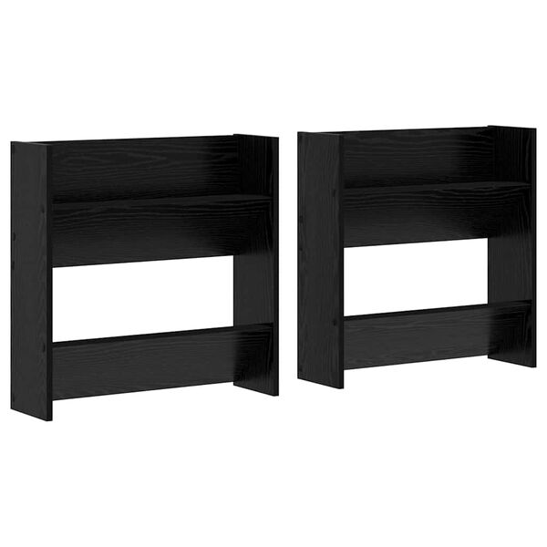vidaXL Shoe Cabinet 2 pcs Black Oak 60 x 18 x 60 cm Engineered Wood