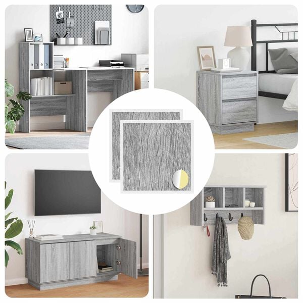 vidaXL Self-adhesive Screw Cover 2 pcs Grey Sonoma &Oslash; 20 x 0.5 mm