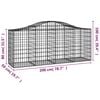 vidaXL Arched Gabion Baskets 50 pcs 200x50x80/100 cm Galvanised Iron