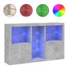 vidaXL Sideboard with LED Lights Concrete Grey 162x37x100 cm