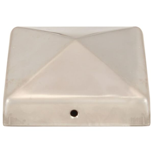 vidaXL Pyramid Fence Post Caps 6 pcs Stainless Steel 81x81 mm