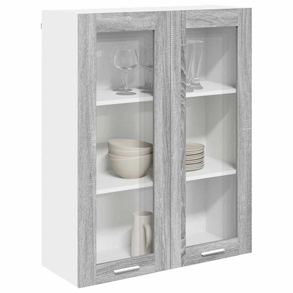 vidaXL Hanging Cabinet Grey Sonoma 80 x 31 x 100 cm Engineered Wood