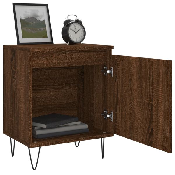 vidaXL Bedside Cabinet Brown Oak 40x30x50 cm Engineered Wood