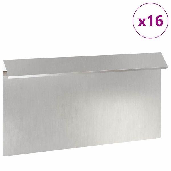 vidaXL Snail Fence 16 pcs Silver 50 x 3.5 x 25 cm Stainless Steel