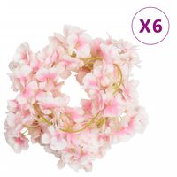 vidaXL Artificial Flower Garlands 6 pcs Light Pink 180 cm