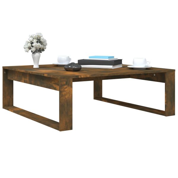 vidaXL Coffee Table Smoked Oak 100x100x35 cm Engineered Wood