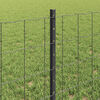 vidaXL Fence with Post Grey 0.6 x 10 m Steel and PVC
