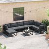 vidaXL Garden Sofa Set with Cushion Black Aluminium