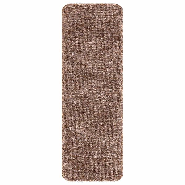 vidaXL Anti-slip Stair Mats 15 pcs Brown 60 x 25 cm PP