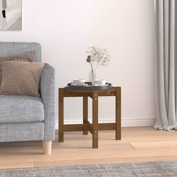 vidaXL Coffee Table Honey Brown &Oslash; 52.5x45 cm Solid Wood Pine