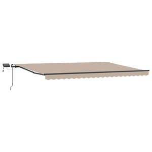 vidaXL Retractable Awning Beige 500 x 350 cm Fabric and Aluminium