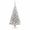 vidaXL Christmas Tree with 150 LEDs with Stand Silver 120 cm PET