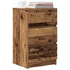 vidaXL Bedside Cabinet with 3 Drawers Old Wood 39x35x65 cm