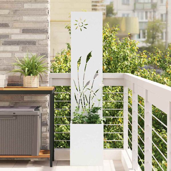 vidaXL Garden Privacy Screen White 32 x 150 cm Cold-rolled steel