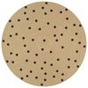 vidaXL Area Rug | Natural and black polka dot | Jute | 120 cm diameter | Durable