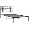 vidaXL Metal Bed Frame without Mattress with Headboard Black 90x190cm