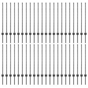 vidaXL Fence Post 44 pcs Grey 140 cm Steel