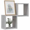 vidaXL Wall Shelves 2 pcs Grey Sonoma 26 x 15 x 26 cm Engineered Wood
