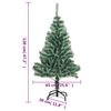 vidaXL Artificial Christmas Tree 150 LEDs&Ball Set&Flocked Snow 120 cm