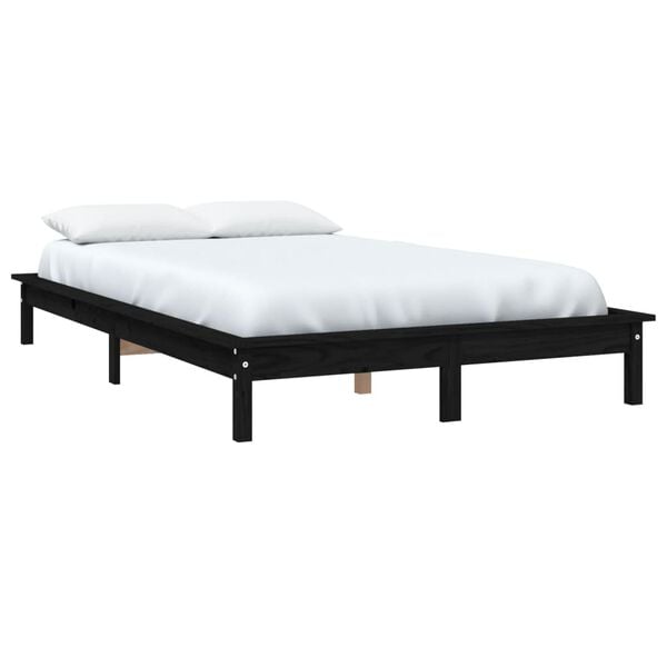 vidaXL Bed Frame without Mattress Black Super King Size Solid Wood
