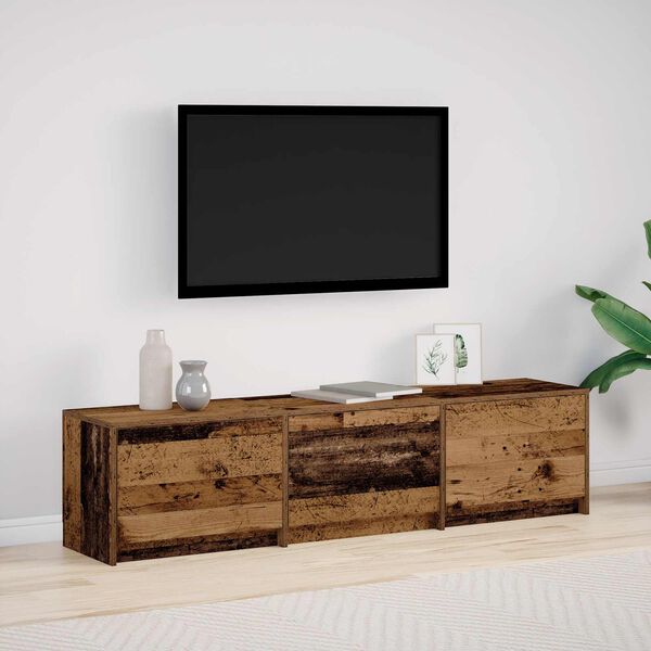 vidaXL TV Cabinet with LED Old Wood 165 x 34 x 40 cm Engineered Wood