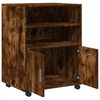 vidaXL Rolling Cabinet Smoked Oak 60x48x81 cm Engineered Wood