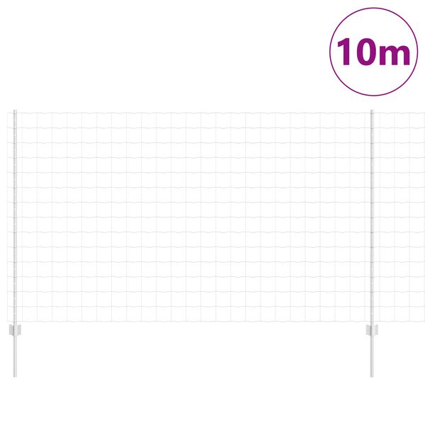 vidaXL Fence with Post Silver 1.4 x 10 m Steel