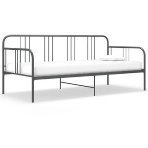 vidaXL Sofa Bed Frame without Mattress Grey Metal 90x200 cm