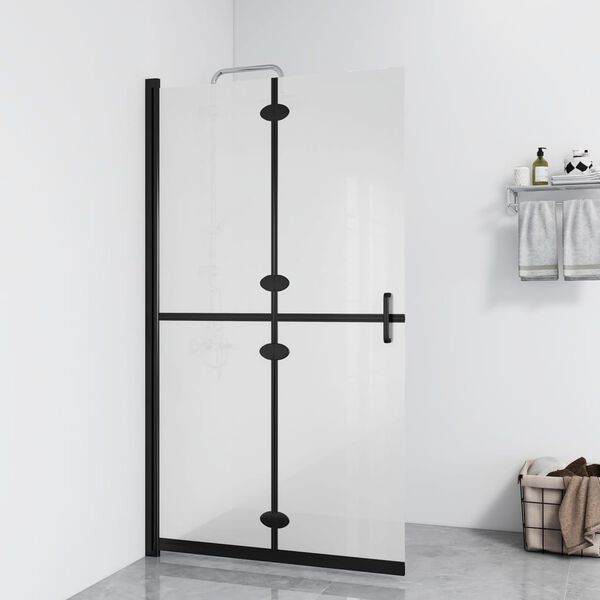 vidaXL Foldable Walk-in Shower Wall Frosted ESG Glass 90x190 cm
