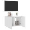 vidaXL TV Wall Cabinet with LED Lights White 60x35x41 cm