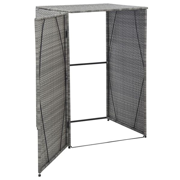 vidaXL Single Wheelie Bin Shed Anthracite 76x78x120 cm Poly Rattan