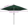 vidaXL Replacement Fabric for Outdoor Parasol Green 300 cm