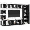 vidaXL TV Cabinet Set Wall-mounted 10 pcs Black Oak Engineered Wood